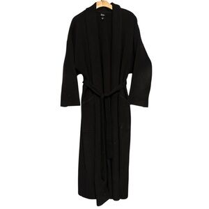 Eileen Fisher Women’s Size S Black Fleece Cozy Long Oversized Robe